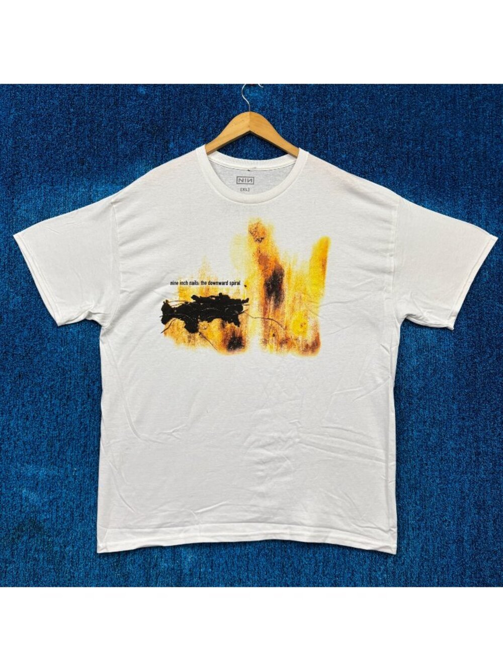 Nine Inch Nails The Downward Spiral Rock White T-Shirt Size Extra Large